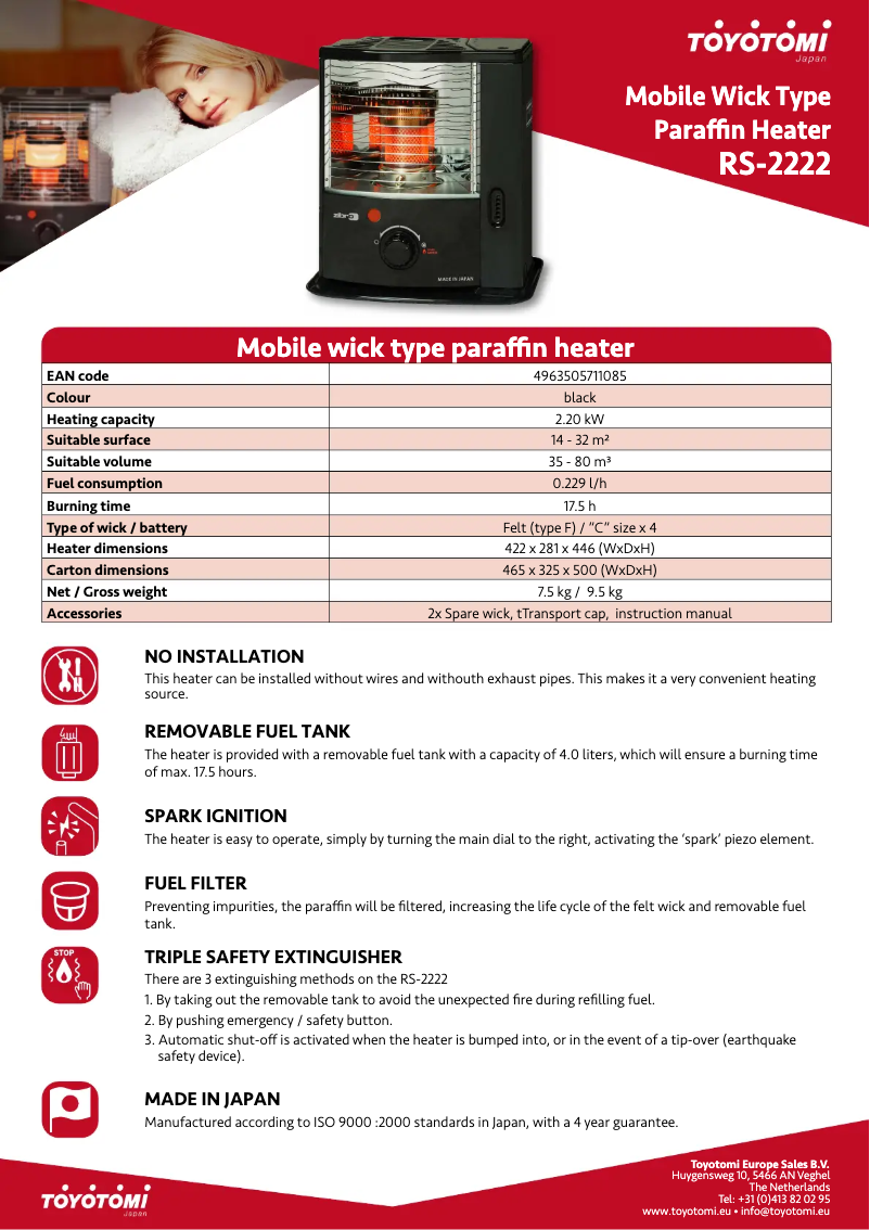 Página 1 del manual Ficha técnica Zibro RS 2222