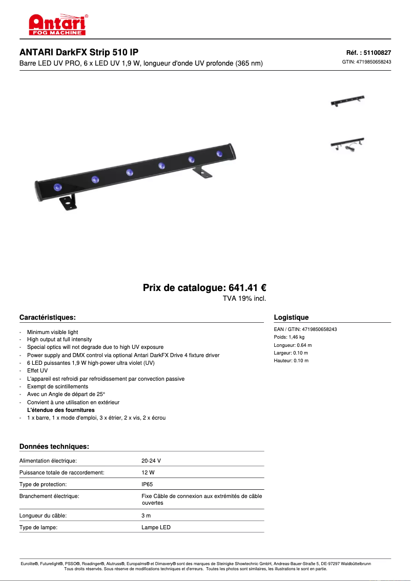 Imagen de la primera página del manual del dispositivo DarkFX Strip 510 IP