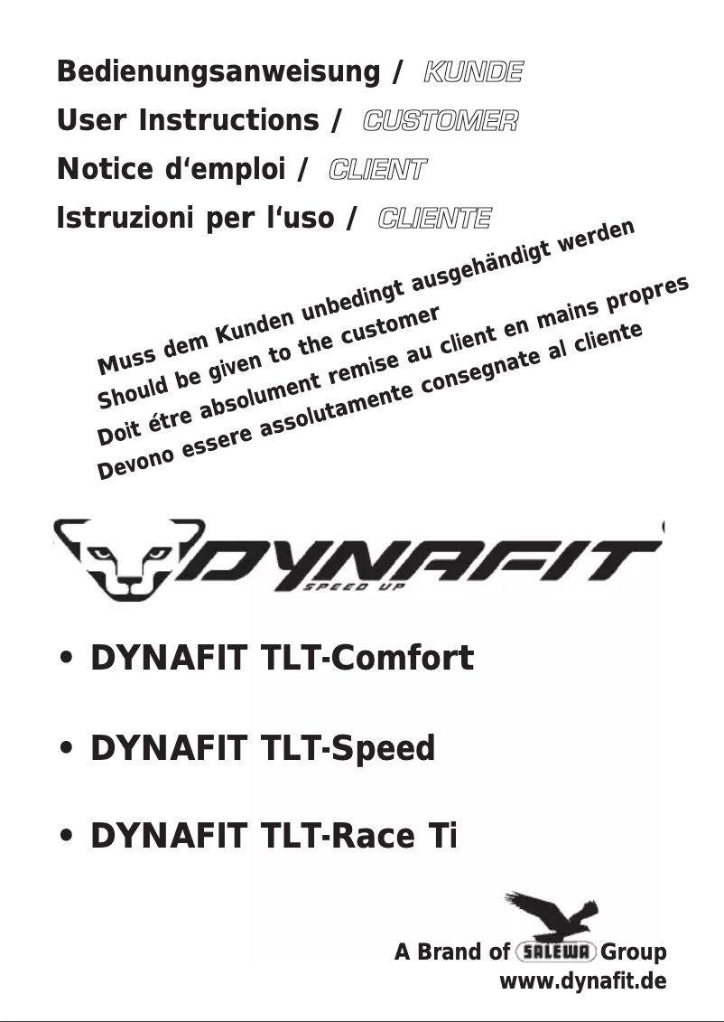 Página 1 del manual Manual de usuario Dynafit TLT-Speed