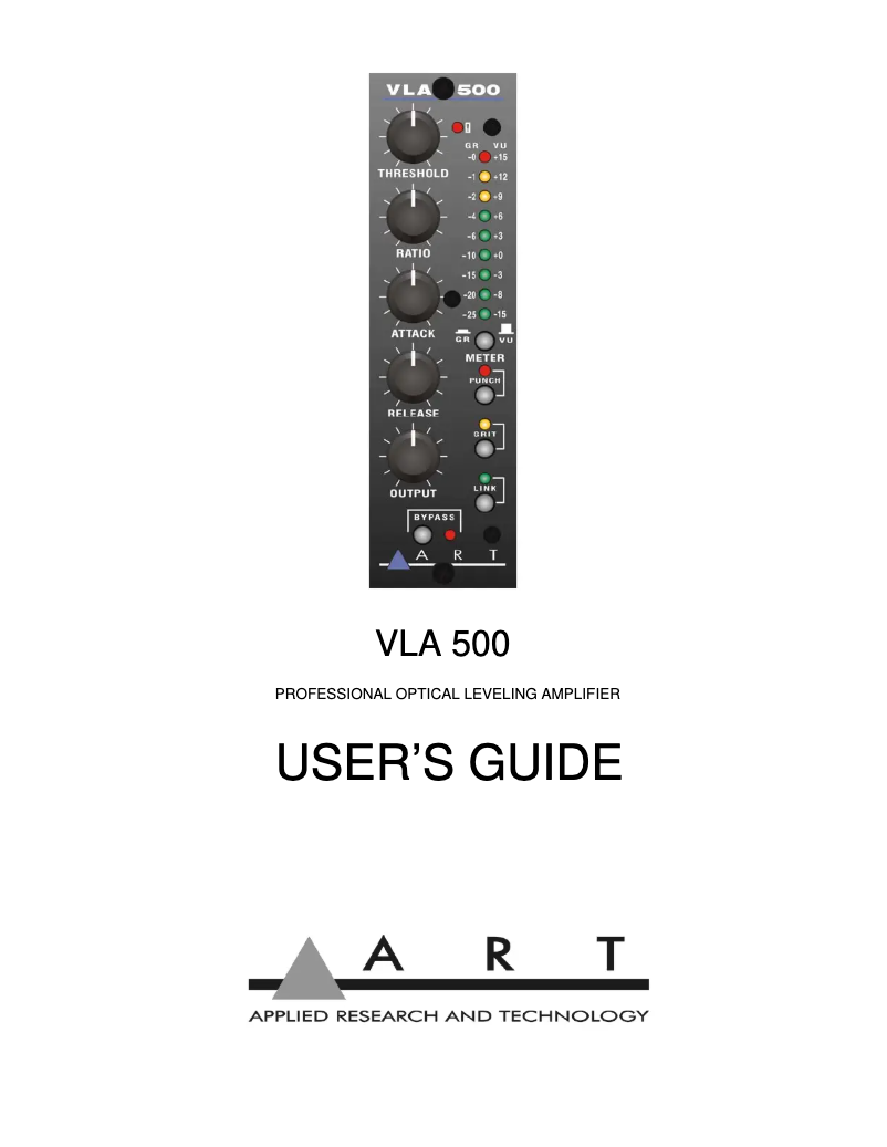 Imagen de la primera página del manual del dispositivo VLA 500
