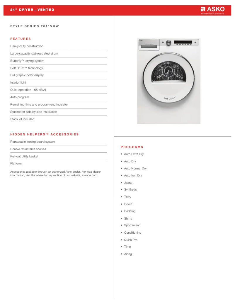 Imagen de la primera página del manual del dispositivo T611VUW
