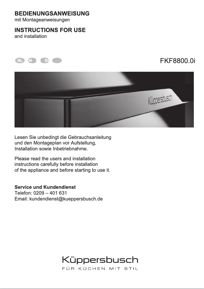 Imagen de la primera página del manual del dispositivo FKF8800.0i