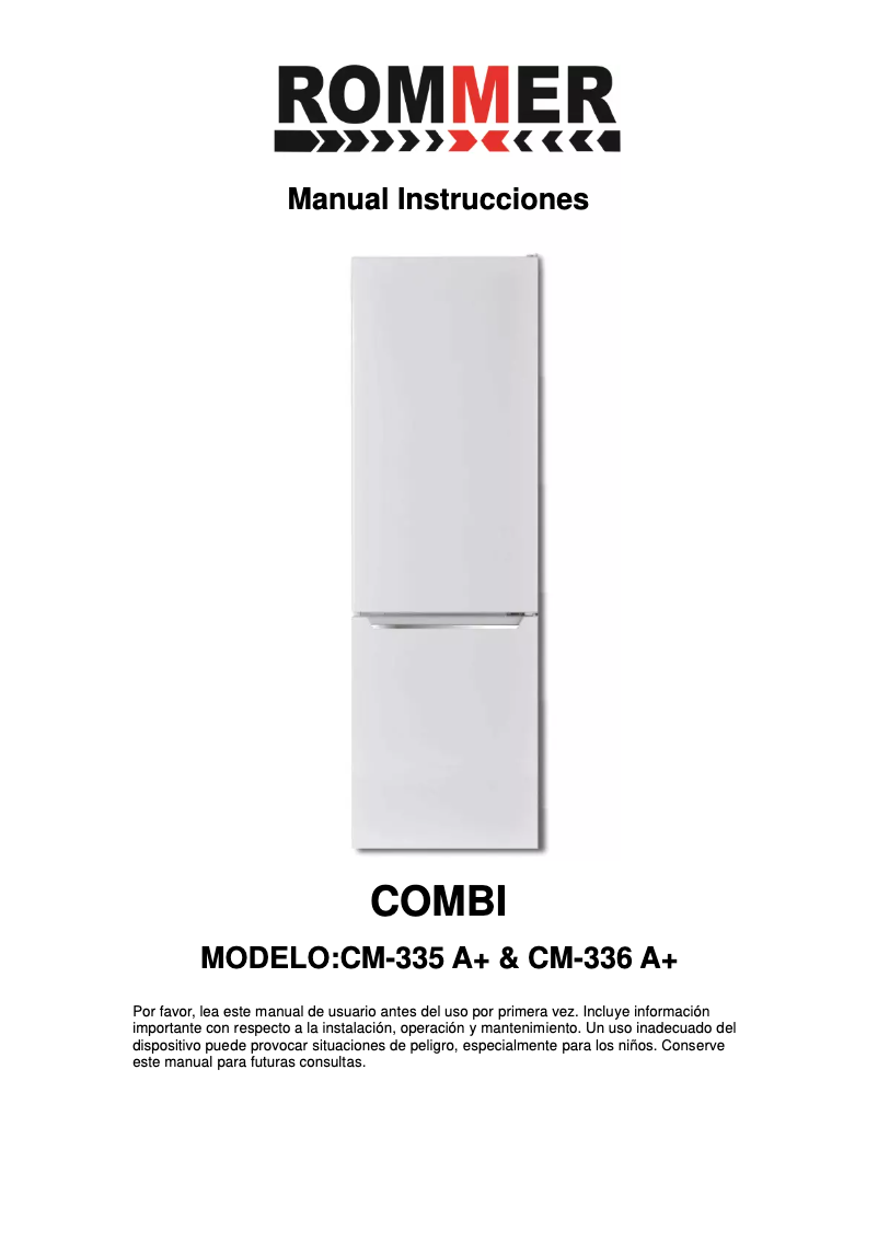 Página 1 del manual Manual de usuario Rommer CM 335 A+