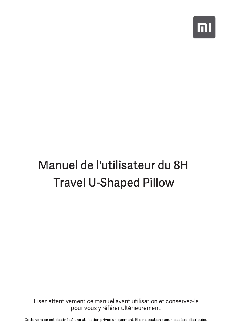 Página 1 del manual Manual de usuario Xiaomi 8H Travel U-Shaped Pillow