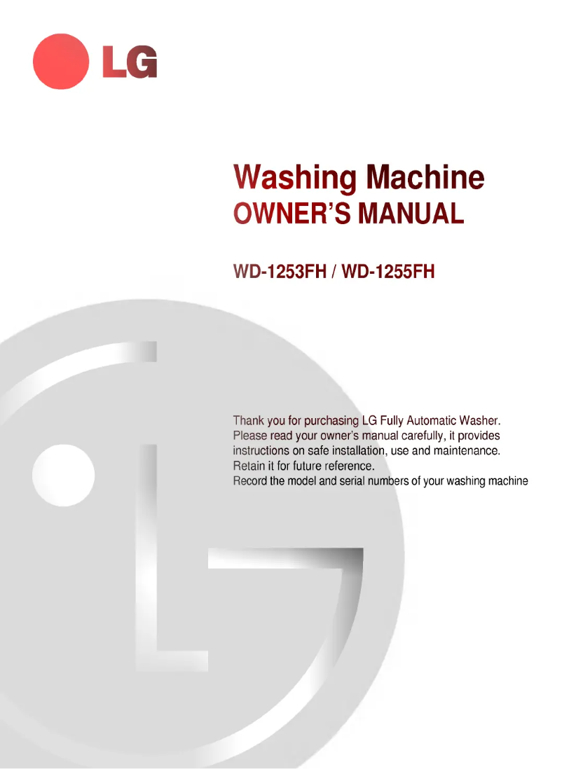 Página 1 del manual Manual de usuario LG WD-1253FH