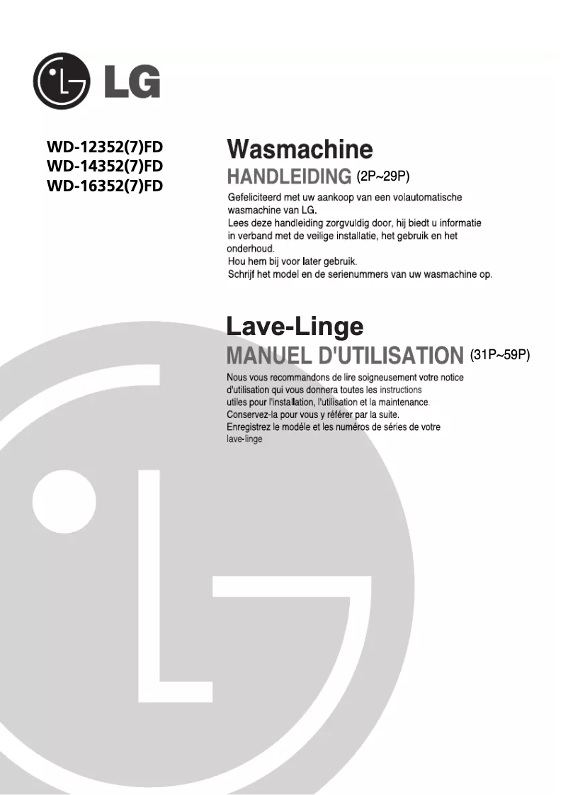 Página 1 del manual Manual de usuario LG WD-12352 FD