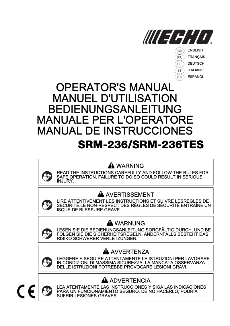 Página nº 1 - Manual de usuario Echo SRM-236TES