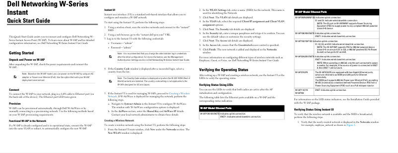 Imagen de la primera página del manual del dispositivo W-IAP224/225
