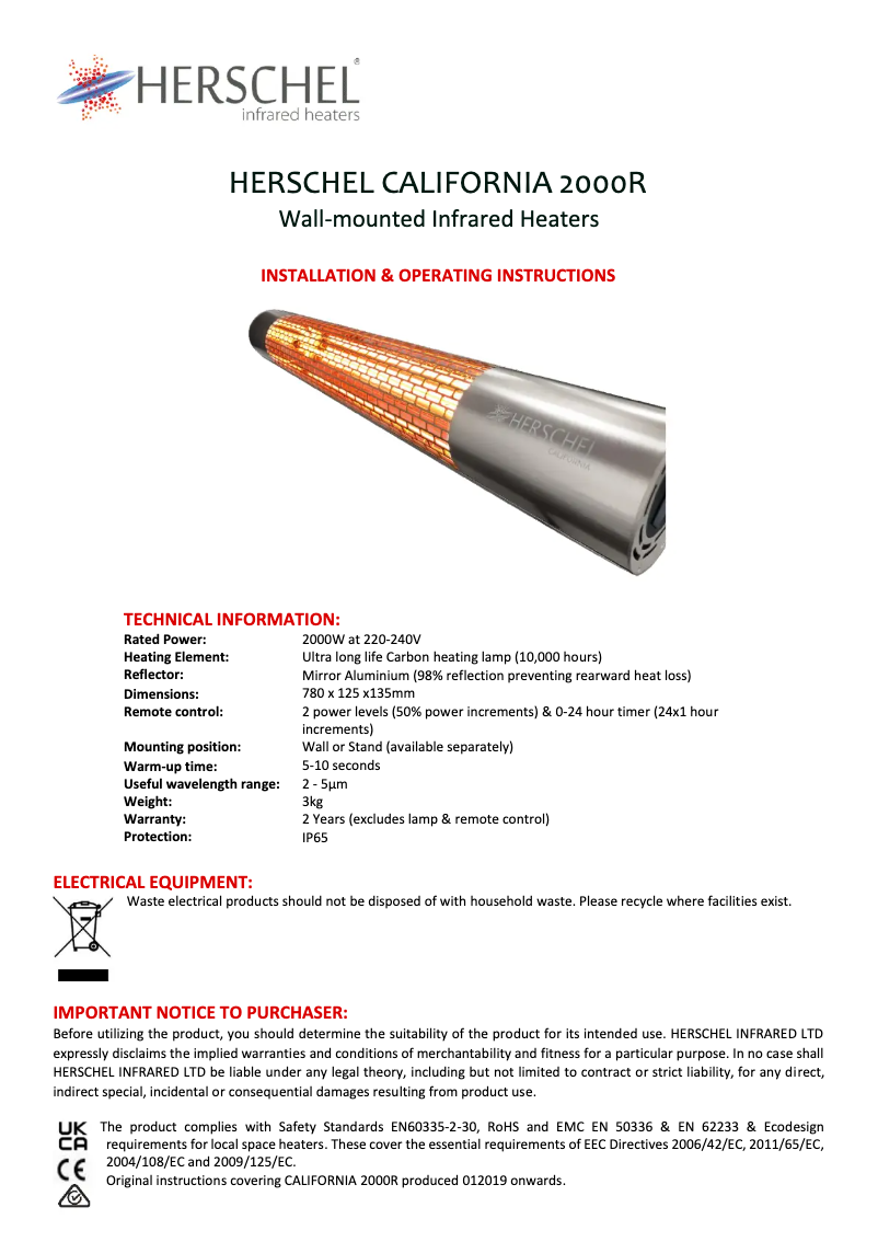 Imagen de la primera página del manual del dispositivo California
