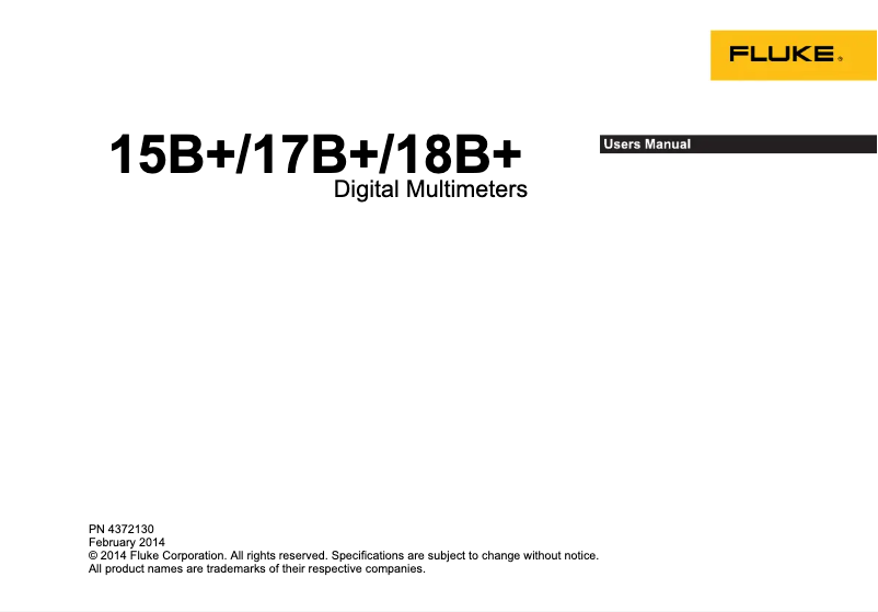 Página 1 del manual Manual de usuario Fluke 15B+