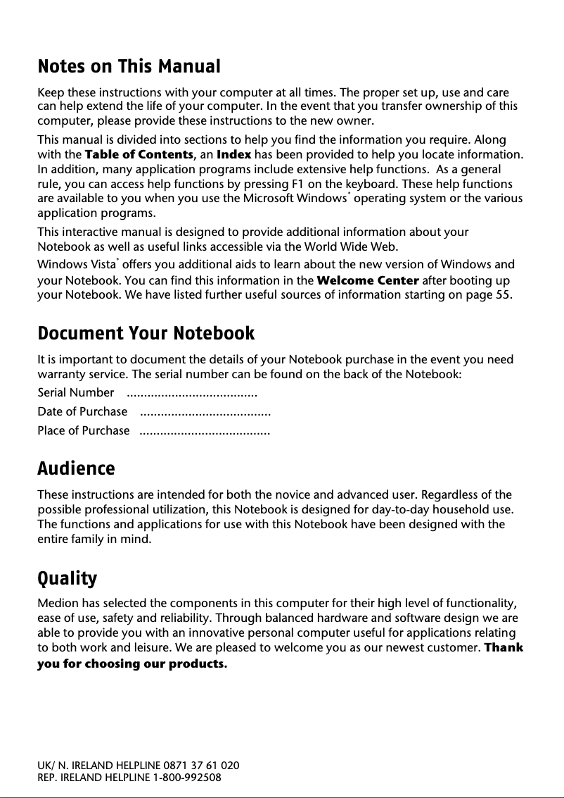 Imagen de la primera página del manual del dispositivo Akoya S2210