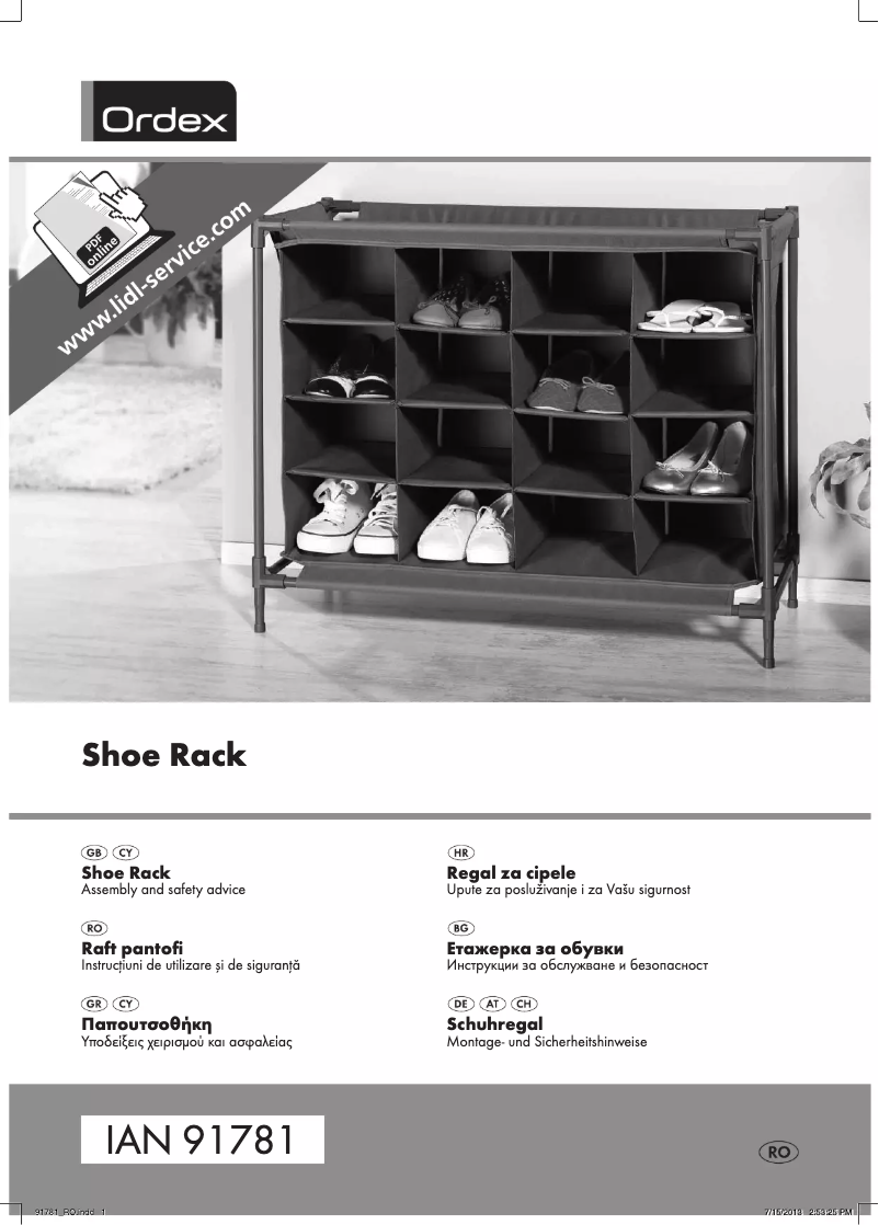 Imagen de la primera página del manual del dispositivo IAN 91781