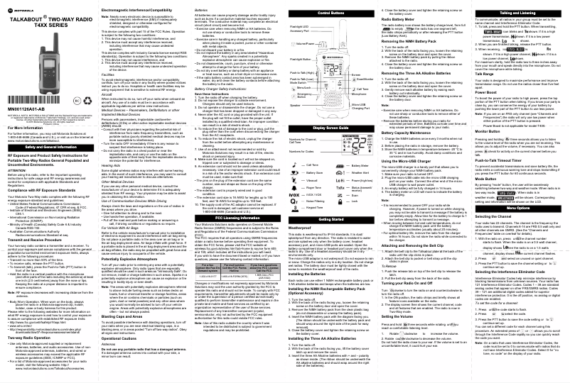 Imagen de la primera página del manual del dispositivo Talkabout T400