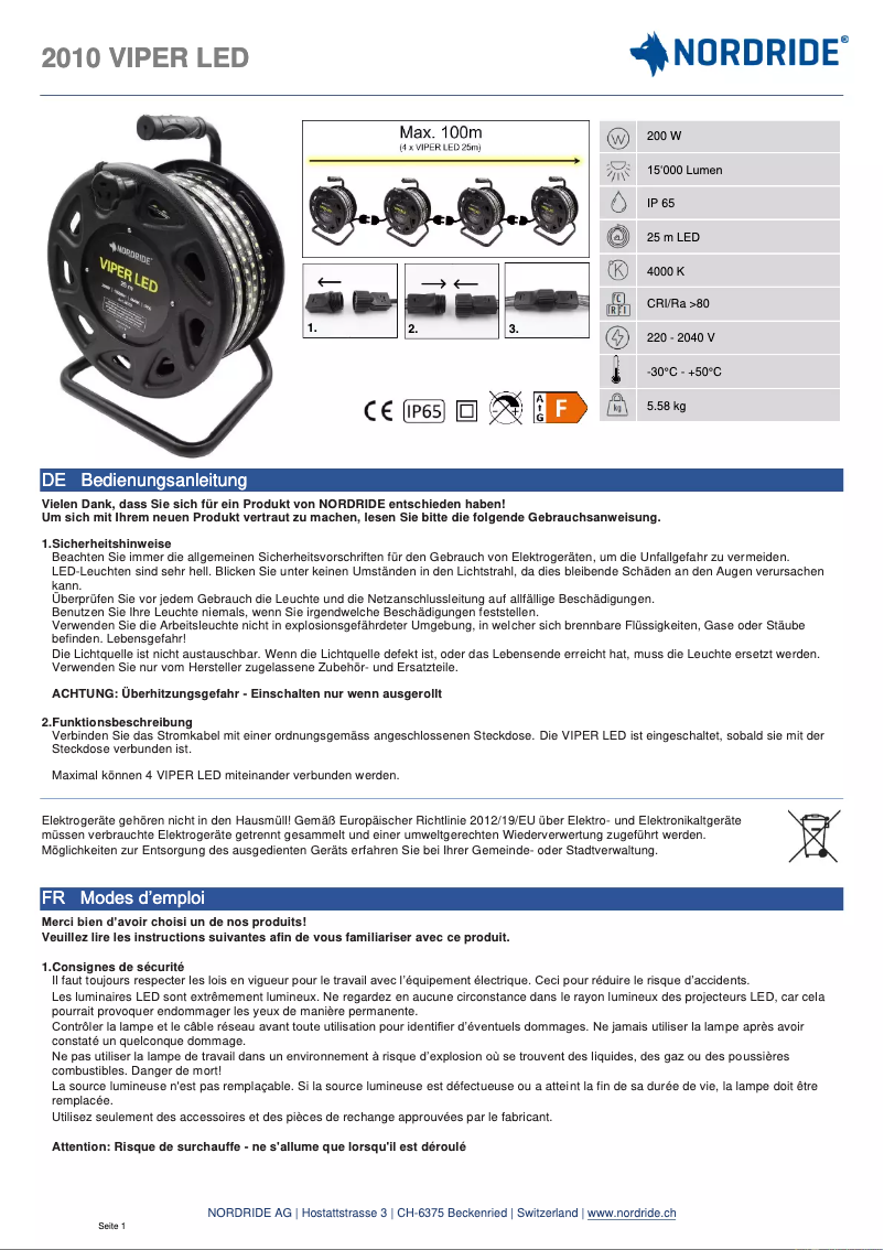 Imagen de la primera página del manual del dispositivo 2010 VIPER LED