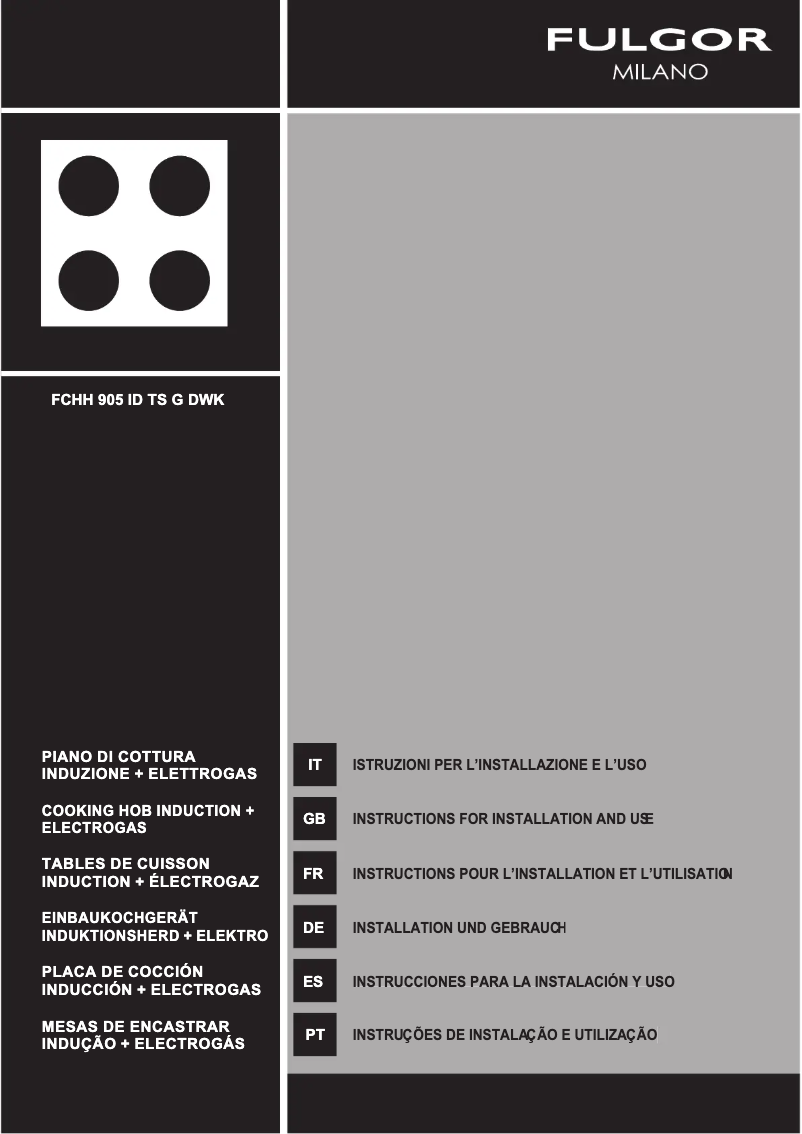 Página nº 1 - Manual de usuario Fulgor Milano FCHH 905 ID TS G DWK