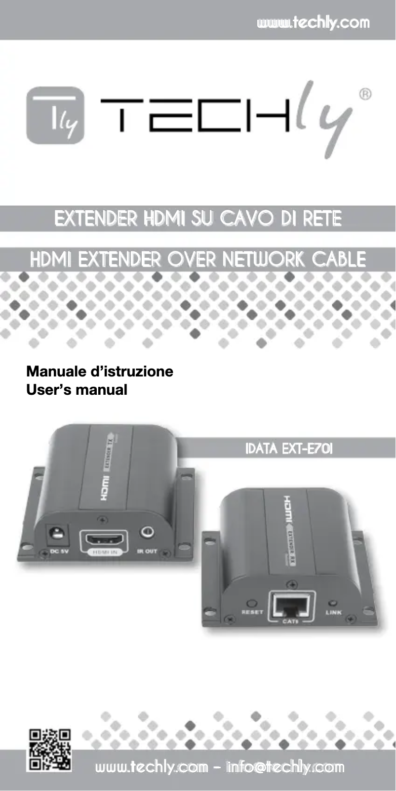Imagen de la primera página del manual del dispositivo IDATA EXT-E70I