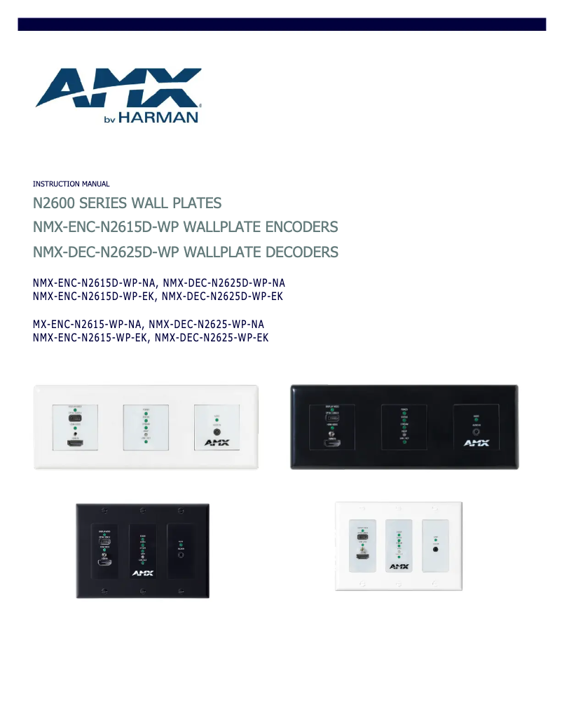 Imagen de la primera página del manual del dispositivo NMX-ENC-N2615-WP