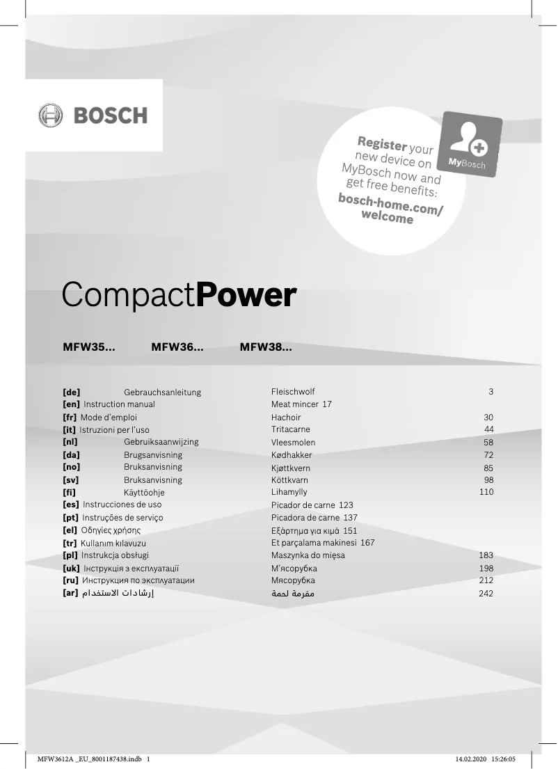 Imagen de la primera página del manual del dispositivo CompactPower MFW3640A