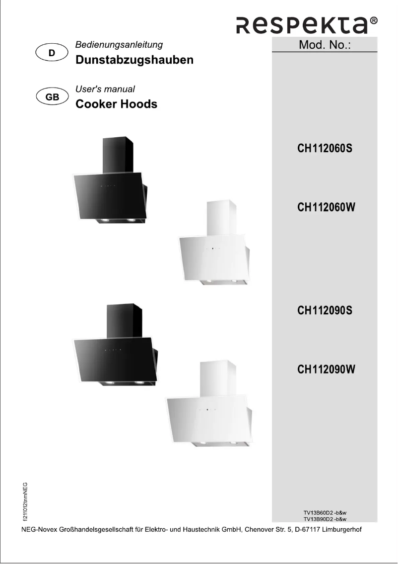Página 1 del manual Manual de usuario Respekta CH 112090