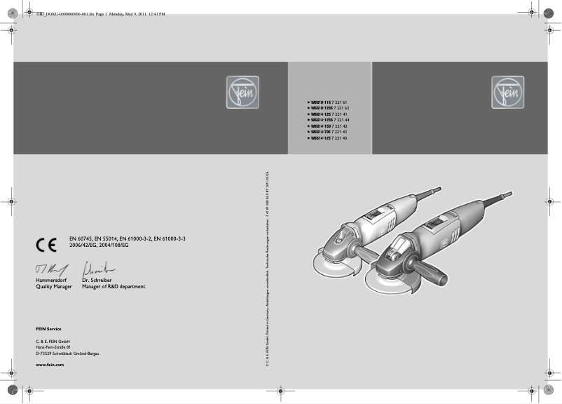 Página 1 del manual Manual de usuario Fein WPO 14-25 E