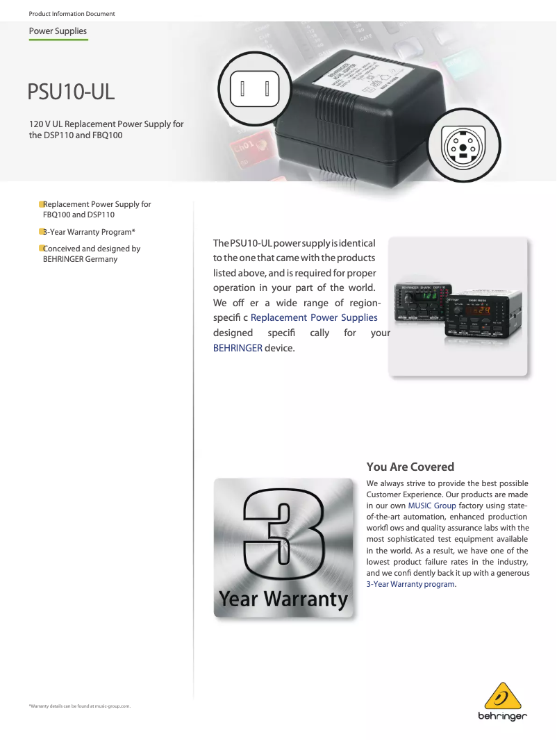 Imagen de la primera página del manual del dispositivo PSU10-UL