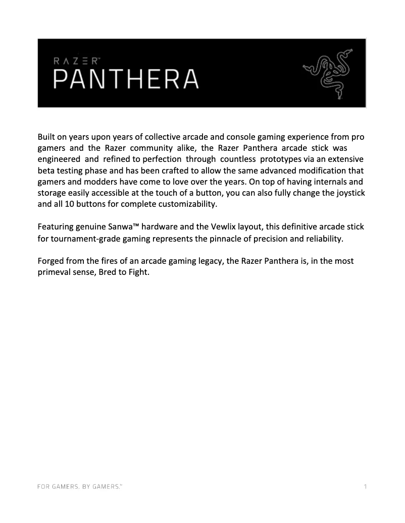 Página 1 del manual Manual de usuario Razer Panthera