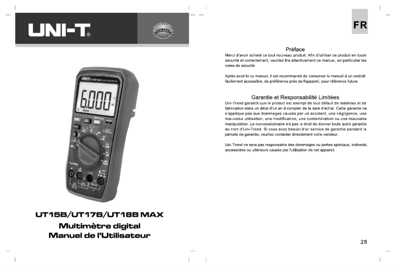Página 1 del manual Manual de usuario Uni-T UT18B MAX