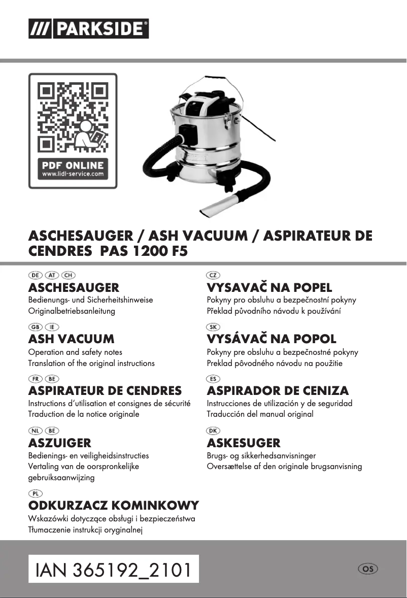 Imagen de la primera página del manual del dispositivo PAS 1200 F5