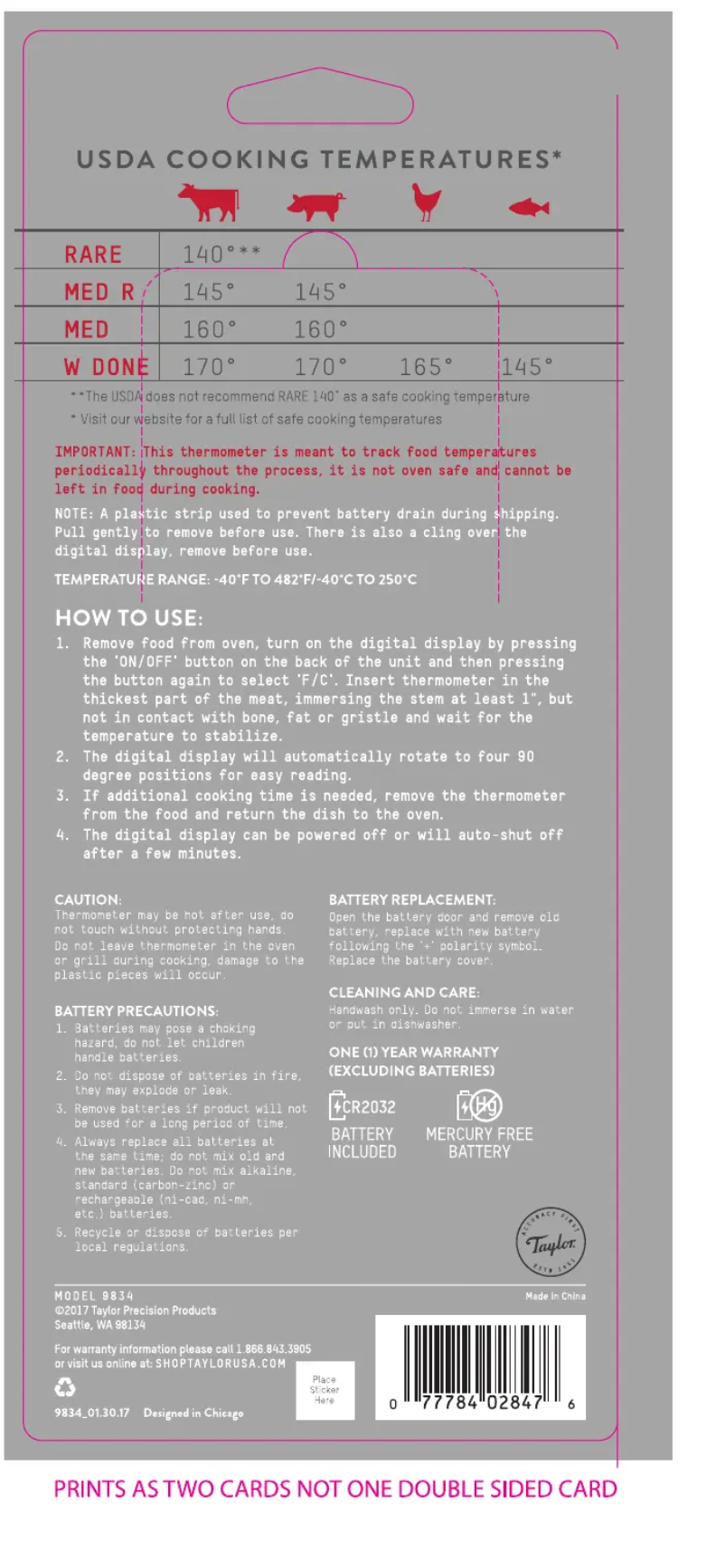 Página 1 del manual Manual de usuario Taylor 9834