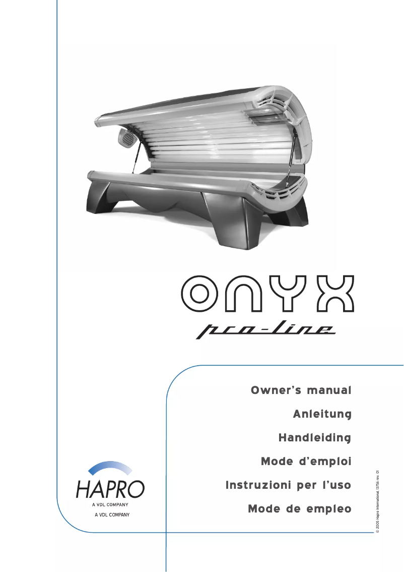 Página nº 1 - Manual de usuario Hapro Onyx Pro-line