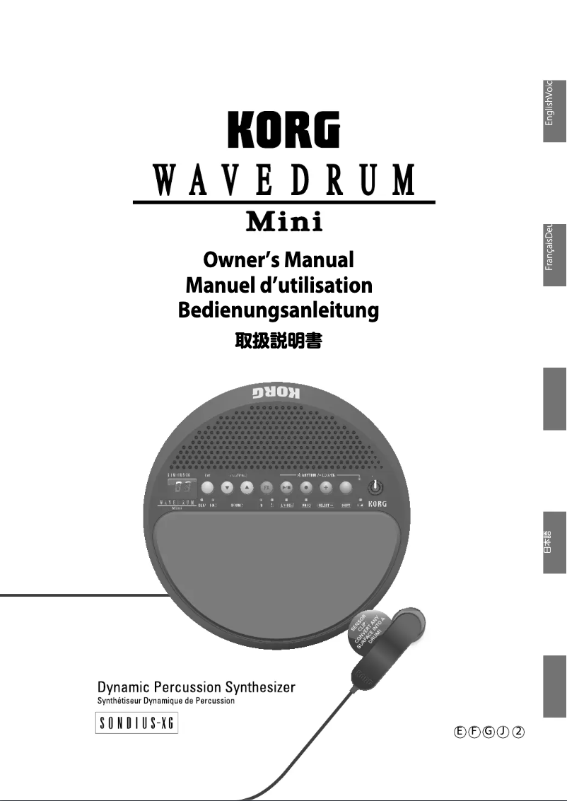 Página 1 del manual Manual de usuario Korg WaveDrum Mini