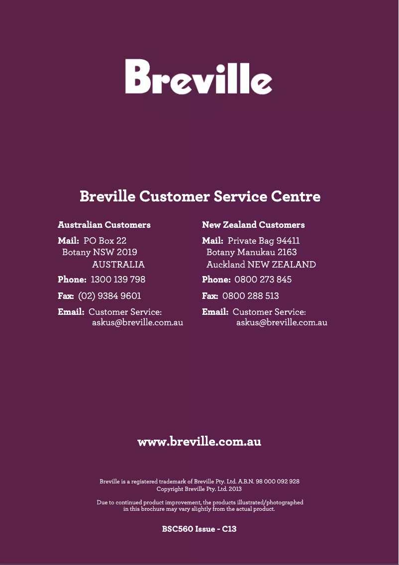 Página 1 del manual Manual de usuario Breville the Flavour Maker BSC560