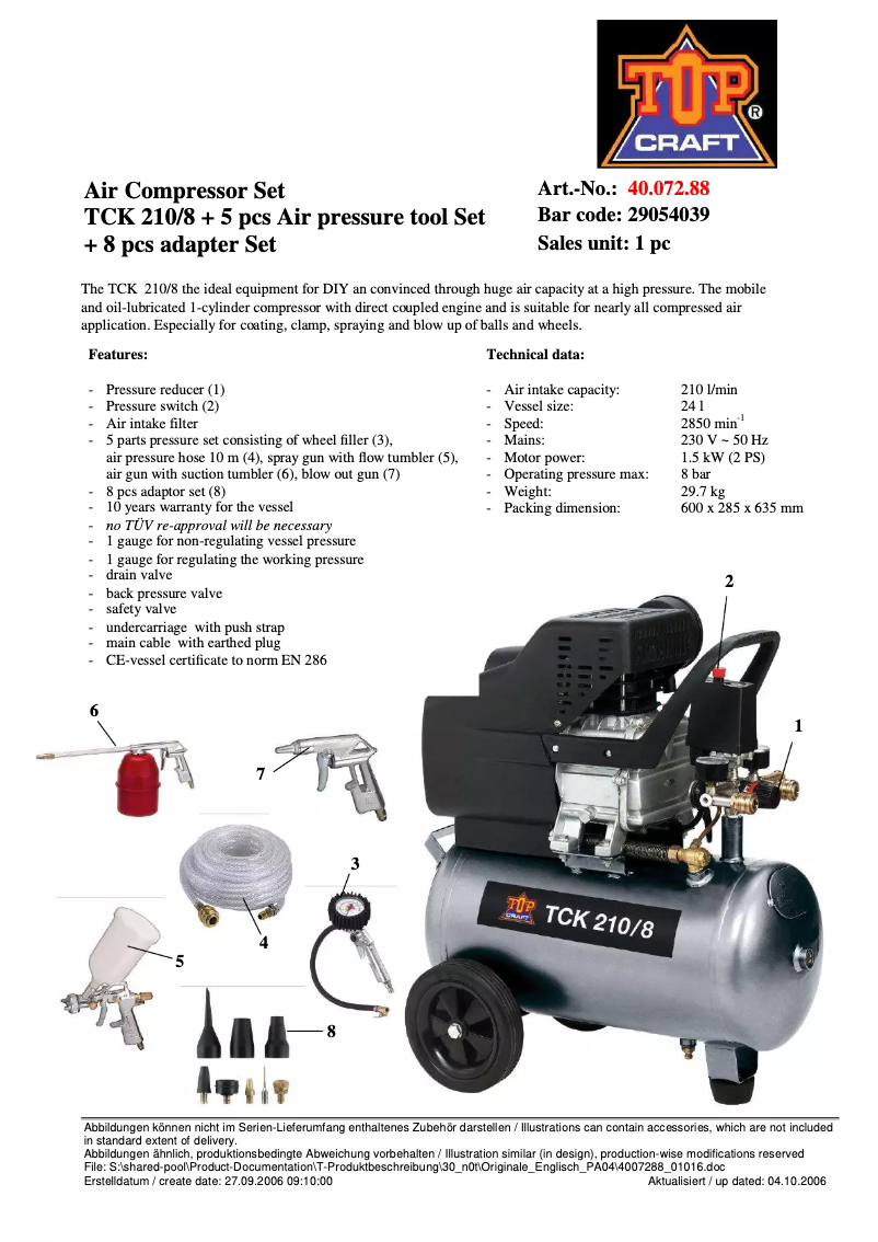 Página nº 1 - Manual de usuario Topcraft TCK 210/8