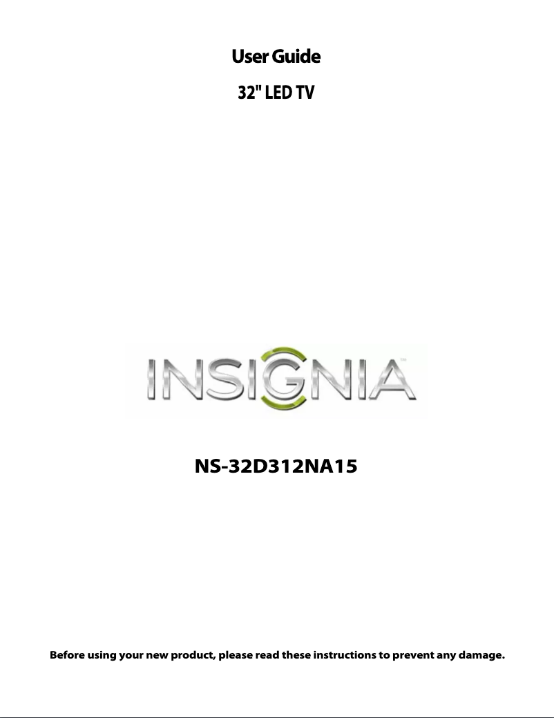 Página 1 del manual Manual de usuario Insignia NS-32D312NA15