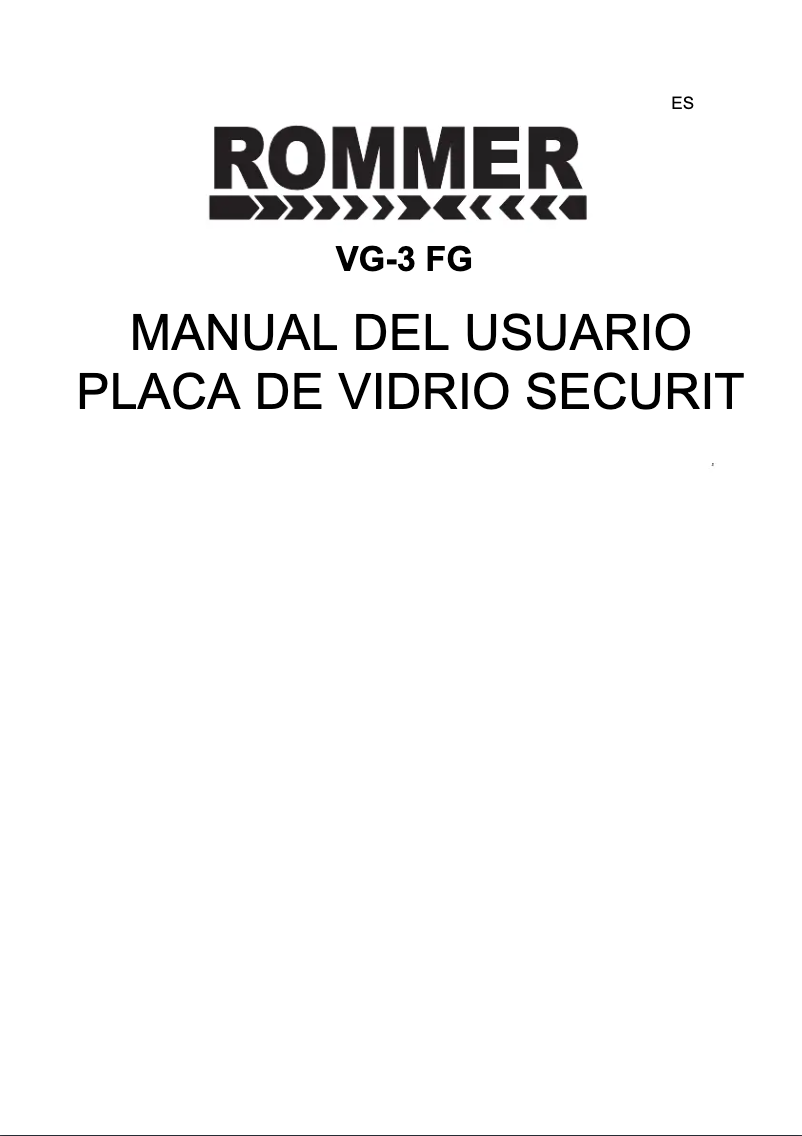 Página 1 del manual Manual de usuario Rommer VG-3 FG