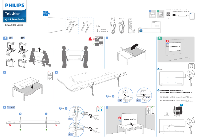 Imagen de la primera página del manual del dispositivo 75PUS8319
