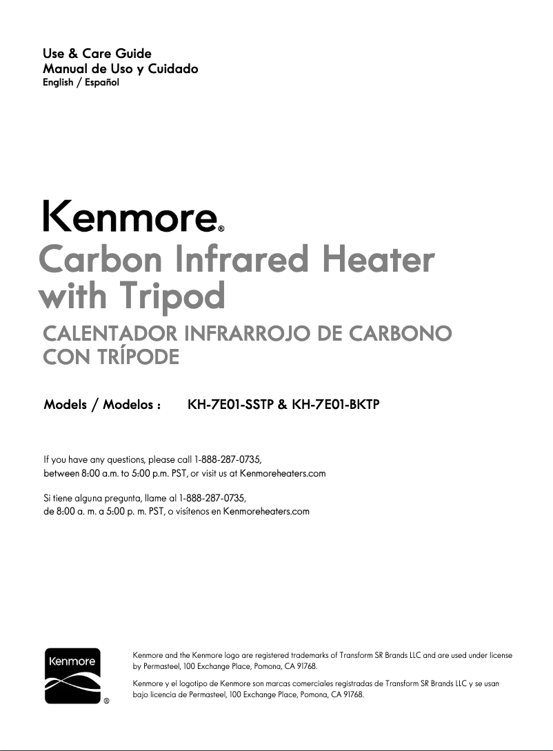 Página 1 del manual Manual de usuario Kenmore KH-7E01-BKTP