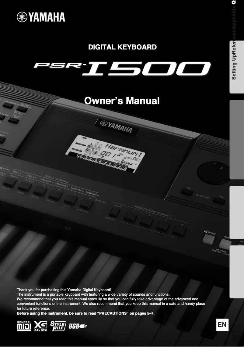 Página 1 del manual Manual de usuario Yamaha PSR-I500