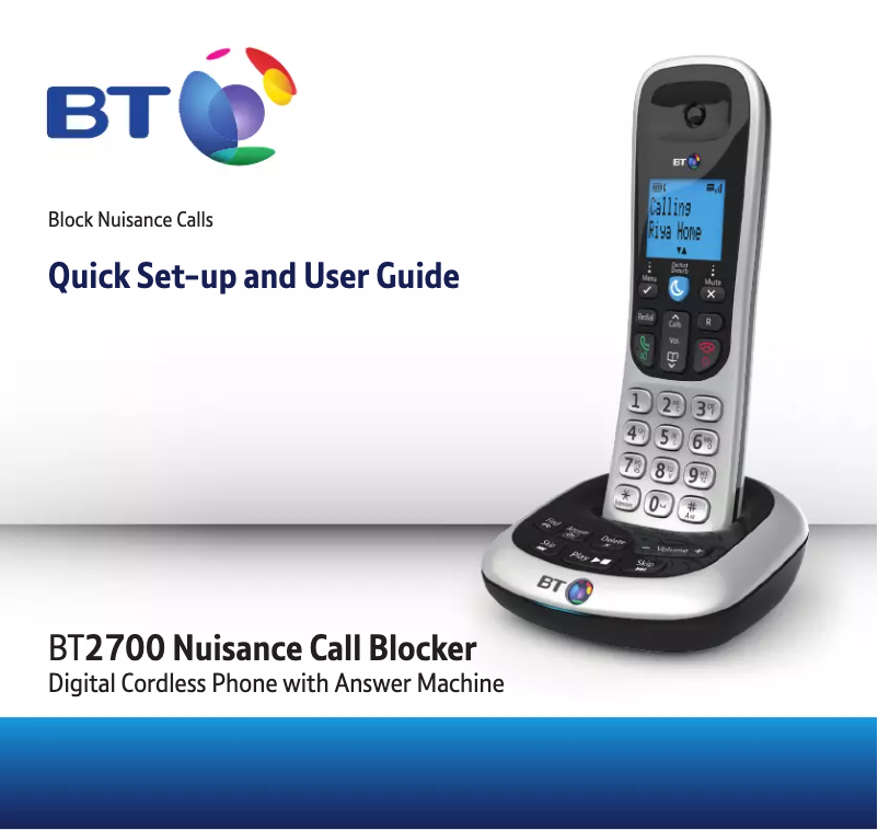 Página 1 del manual Manual de usuario British Telecom BT2700 Nuisance Call Blocker Trio