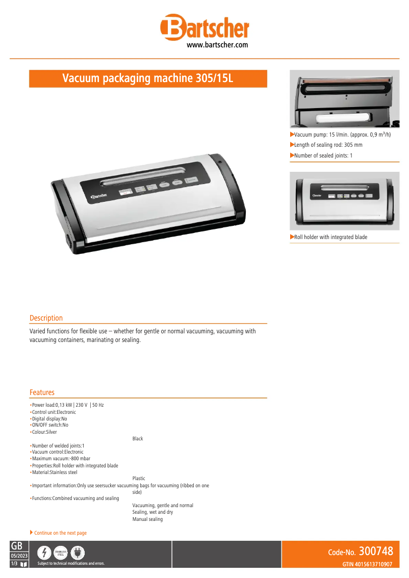 Imagen de la primera página del manual del dispositivo 300748