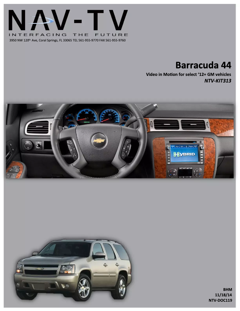 Página 1 del manual Manual de usuario NAV-TV NVT-KIT313