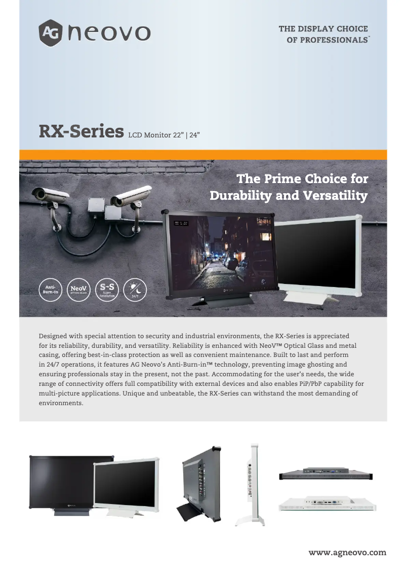 Página 1 del manual Ficha técnica AG Neovo RX-24G