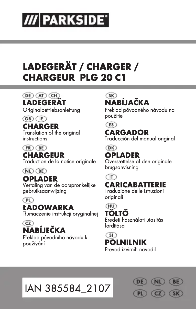 Página nº 1 - Manual de usuario Parkside PLG 20 C1