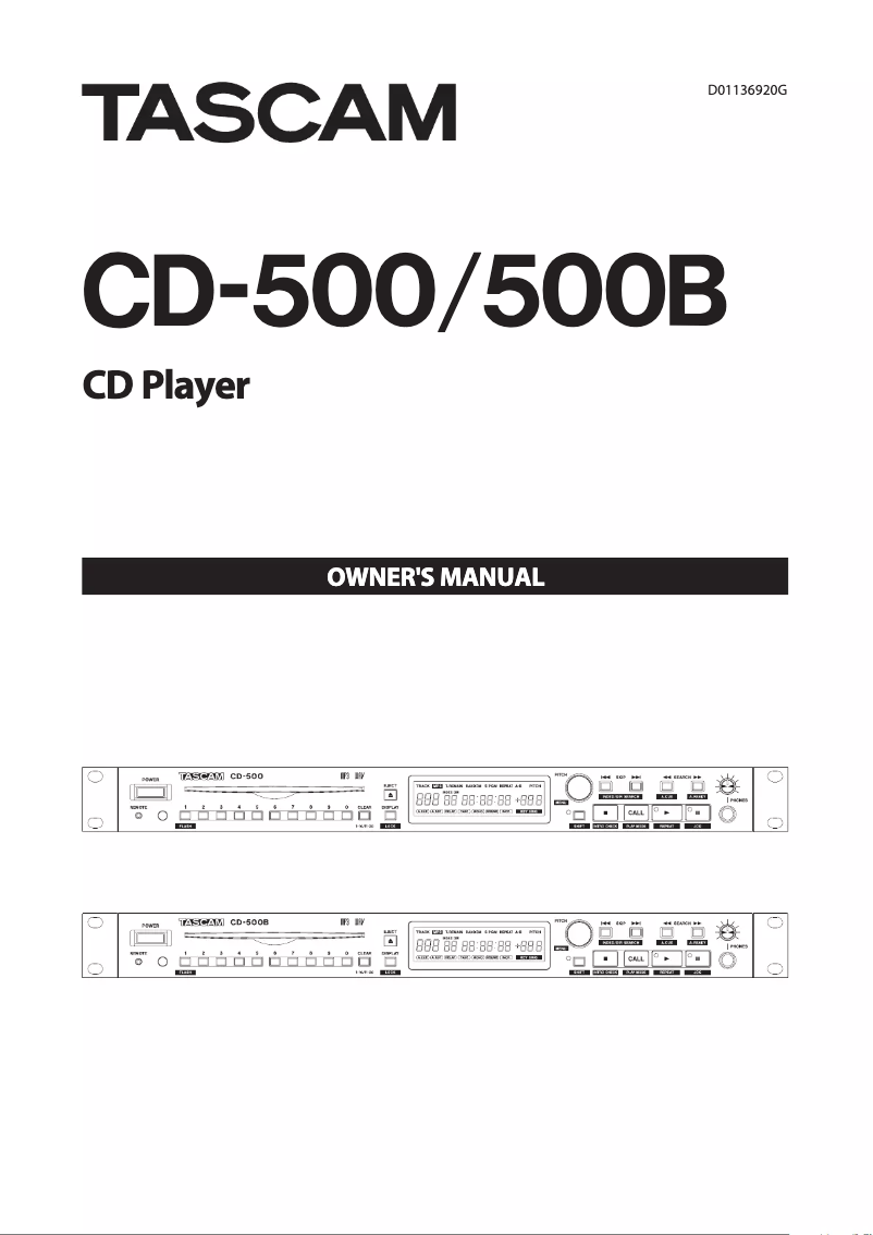 Imagen de la primera página del manual del dispositivo CD-500
