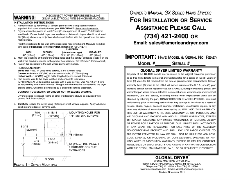 Imagen de la primera página del manual del dispositivo GX1-M