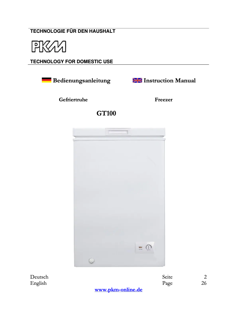 Página 1 del manual Manual de usuario PKM GT 100