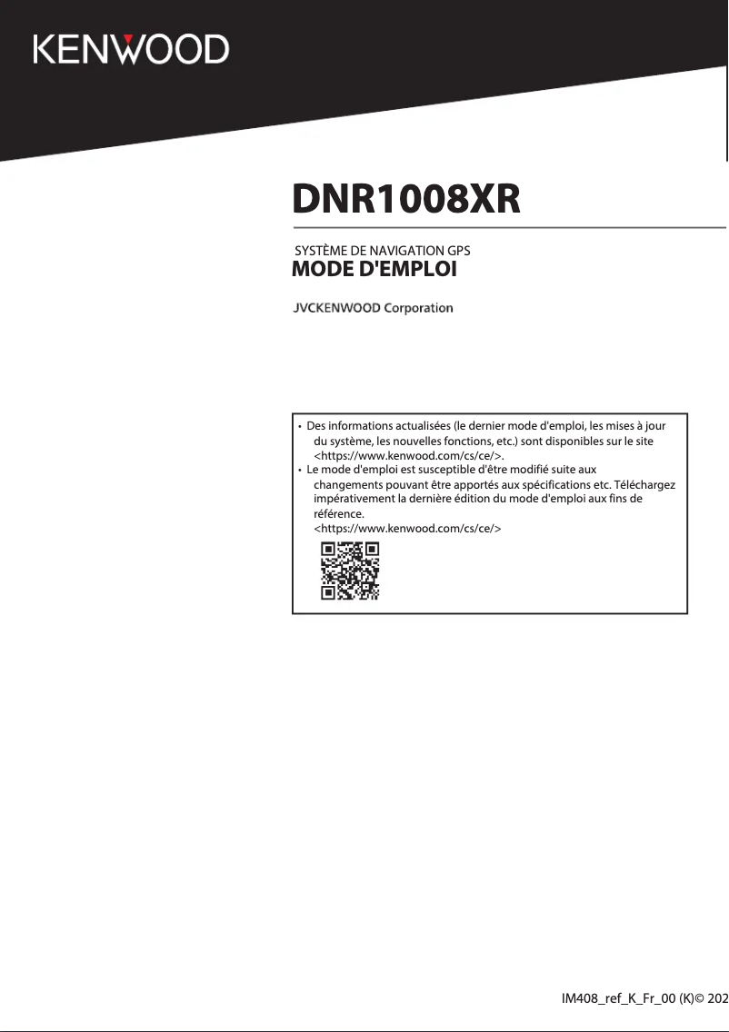 Página 1 del manual Manual de usuario Kenwood DNR1008RVS