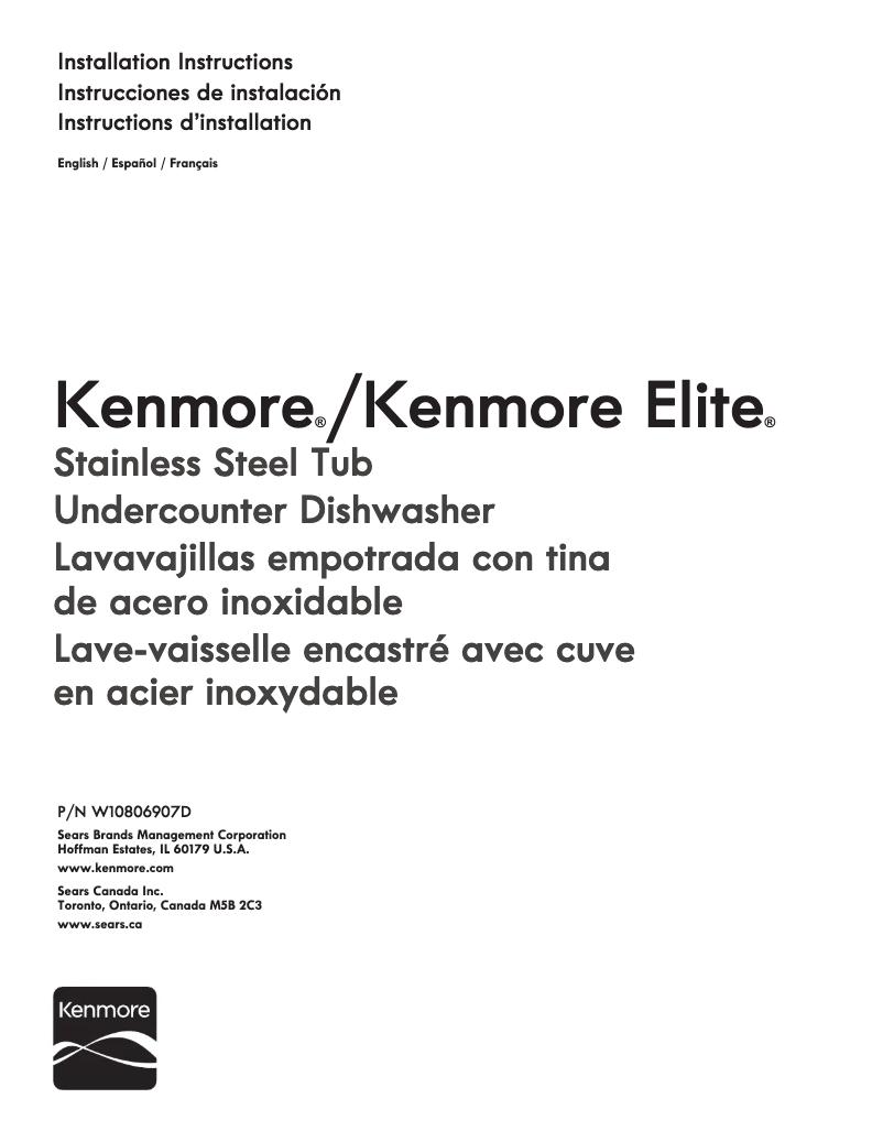 Página 1 del manual Ficha técnica Kenmore 14799