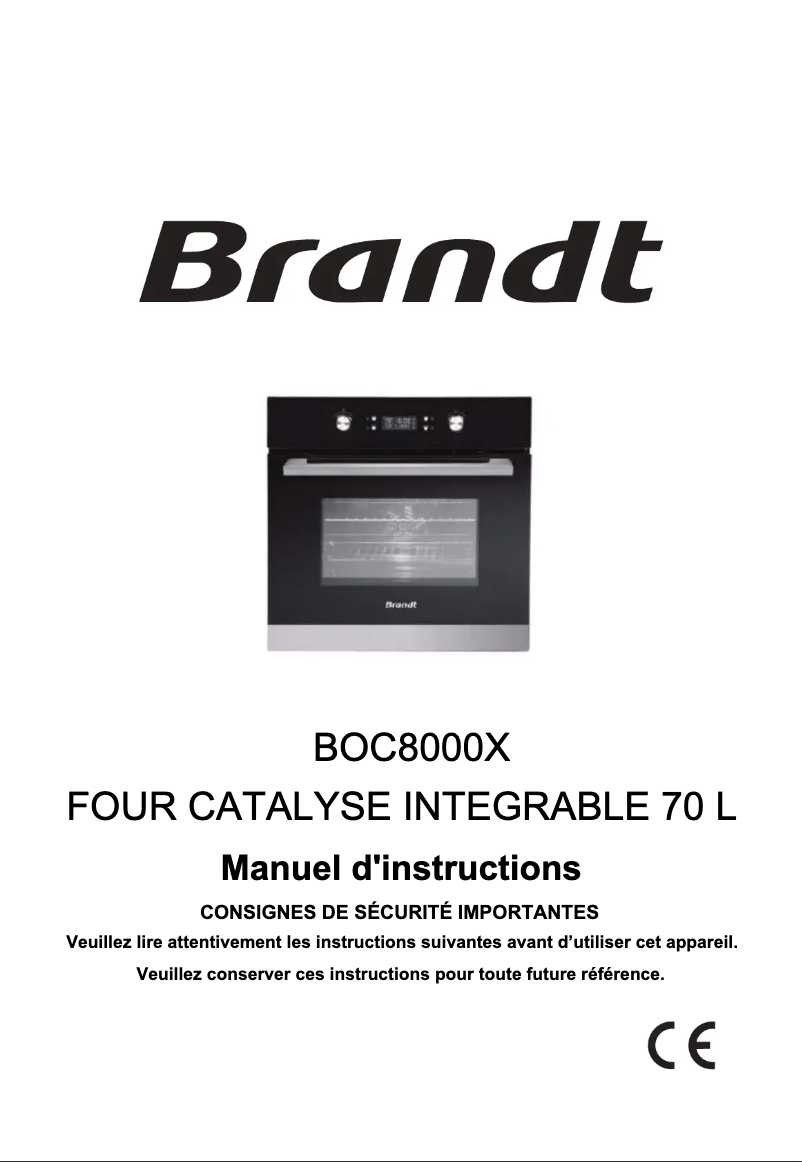 Página 1 del manual Manual de usuario Brandt BOC8000X