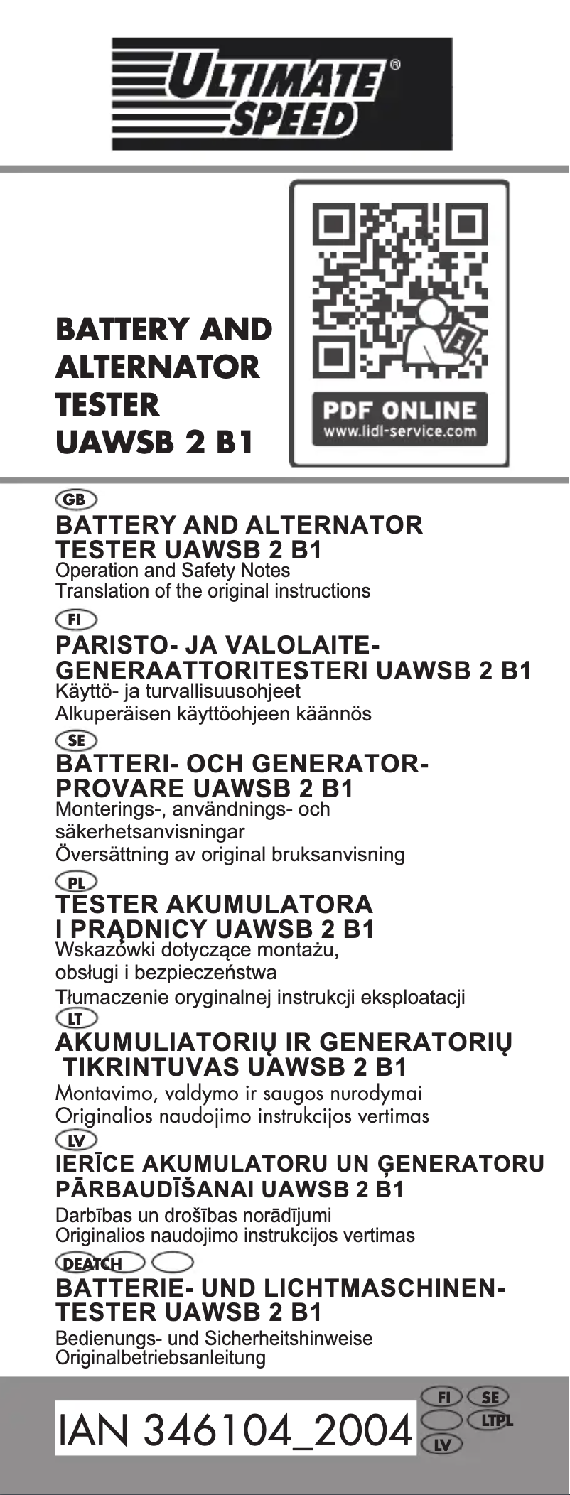 Imagen de la primera página del manual del dispositivo UAWSB 2 B1